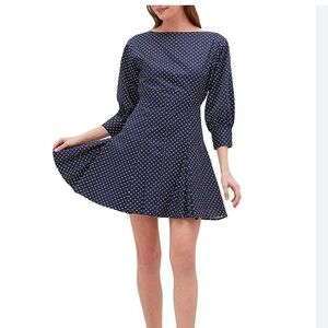 Hill House Aveline Dress, Navy Polka Dot